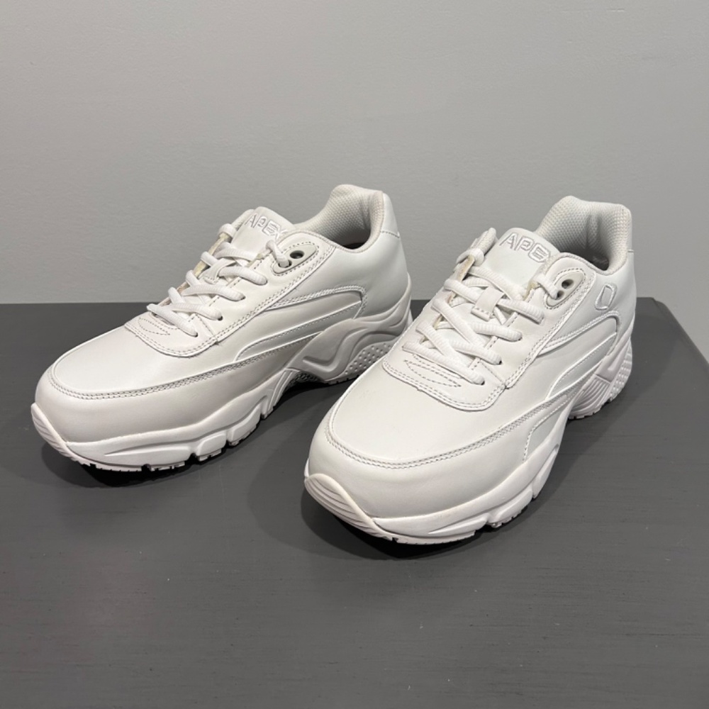 New Apex Women’s Size 6.5 White X Last Sneaker Walking Shoe Wide Chunky Athletic
